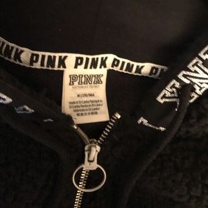 PINK Jackets & Coats - Black Faux Fur Hoodie PINK Jackets & Coats - Black Faux Fur Hoodie